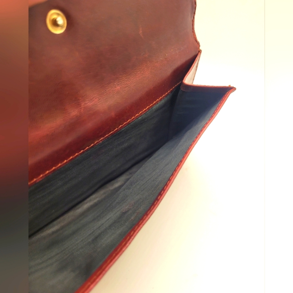 Dior Vintage Kisslock Bifold Burgundy Long Wallet - Picture 5 of 5
